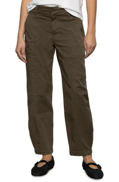 Sanctuary Cruiser Stretch Cotton Barrel Chinos In Dark Spruc