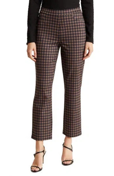 Sanctuary Daily Crop Plaid Trousers In Brown