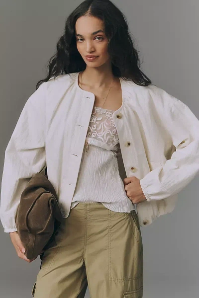 Sanctuary Dandelion Trophy Bubble-hem Jacket In White