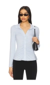 Sanctuary Daydreamer Knit Shirt In Baby Blue