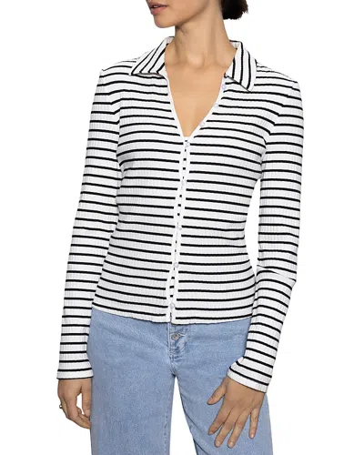 Sanctuary Daydreamer Knit Shirt In Chalk Black
