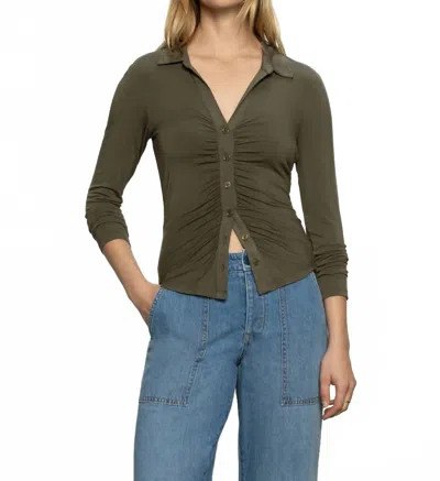 Sanctuary Daydreamer Knit Shirt In Olive In Green
