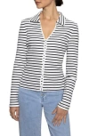 Sanctuary Daydreamer Stripe Rib Button-up Top In Black