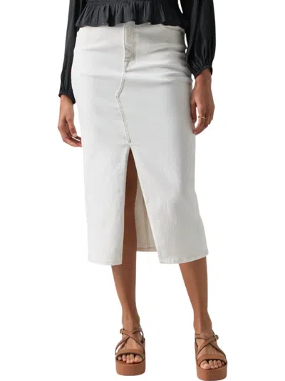 Sanctuary Denim Midi Skirt In Chalk