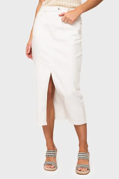 Sanctuary Denim Midi Skirt In Chalk In White