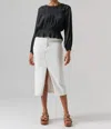 Sanctuary Denim Midi Skirt In Chlk In Black