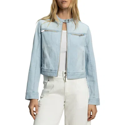 Sanctuary Denim Moto Jacket In Finish Line