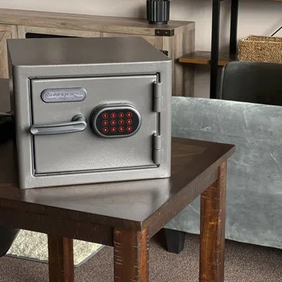 Sanctuary Diamond Fire/waterproof Home & Office Safe With Electronic Lock, Dark Gray Hammertone In Gloss