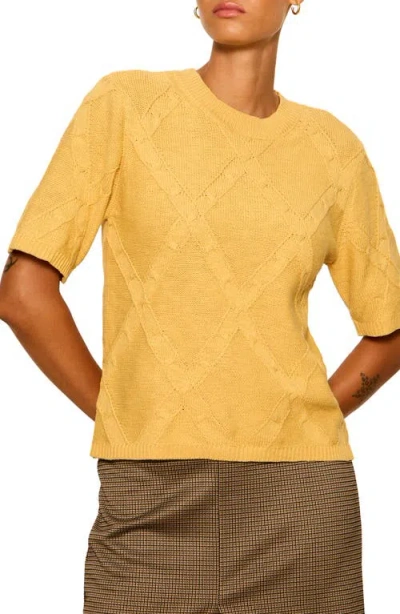 Sanctuary Diamond Stitch Sweater In Orange