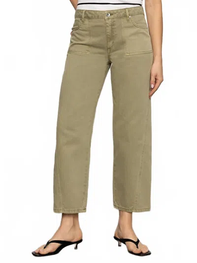 Sanctuary District High Rise Column Ankle Jeans In Bamboo In Green