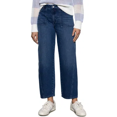 Sanctuary District High Waist Barrel Leg Ankle Jeans In Win-win