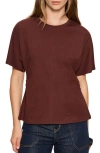Sanctuary Dolman Sleeve Organic Cotton T-shirt In Burgundy