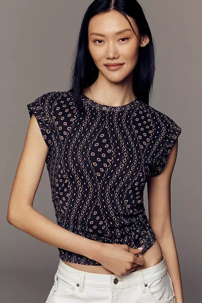 Sanctuary Dolman-sleeve Crew-neck Top In Black