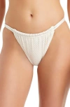 Sanctuary Double Tunnel Metallic Hipster Bikini Bottoms In White