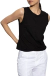 Sanctuary Draped Crewneck Tank In Black