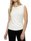 Sanctuary Draped Crewneck Tank In White