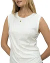 Sanctuary Draped Crewneck Tank In White