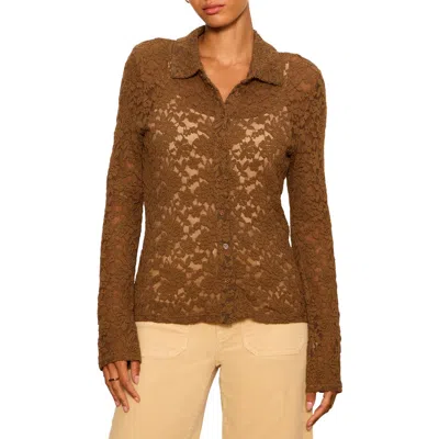 Sanctuary Dreamer Lace Shirt In Brown