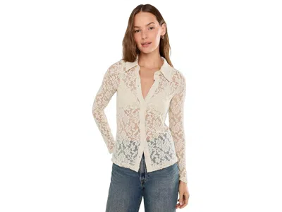 Sanctuary Dreamer Lace Shirt Women's Clothing Bone: Xl (us 14), Cotton/nylon/spandex In White