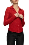 Sanctuary Dreamgirl Lace Button-up Shirt In Red