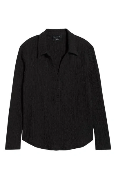 Sanctuary Dreamgirl Long Sleeve Textured Knit Shirt In Black