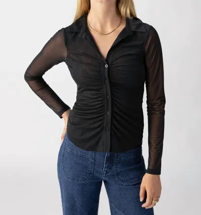 Sanctuary Dreamgirl Mesh Button Up In Black