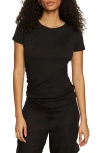 Sanctuary Dressy Side Ruched Top In Black