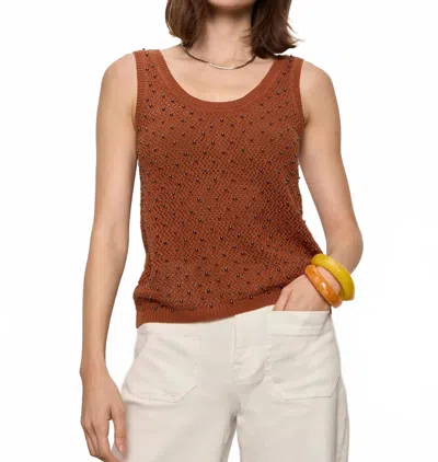 Sanctuary Dune Studded Cotton Tank In Brown