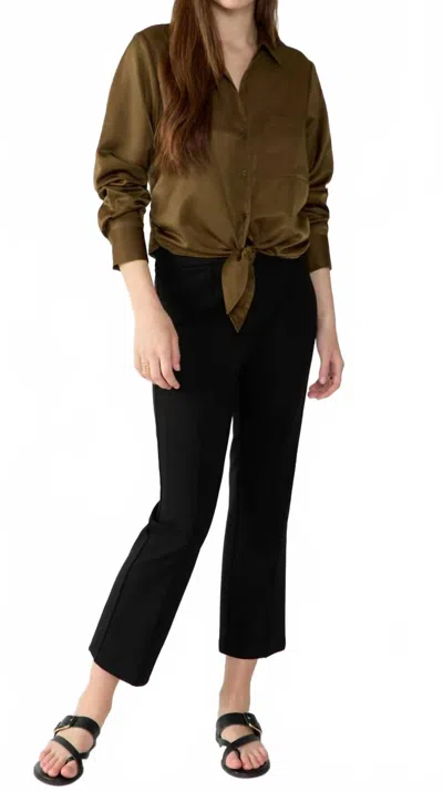Sanctuary Eastend Crop Pant In Black In Brown