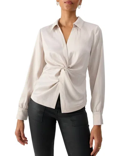 Sanctuary Easy On Me Satin Blouse In Toasted Marshmallow In Multi