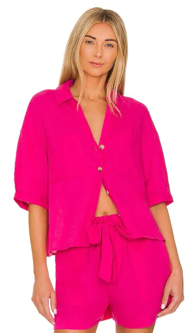 Sanctuary Easy Pocket Shirt In Fuchsia