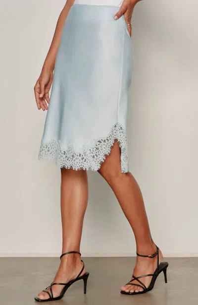 Sanctuary Effortless Lace Slip Skirt In Blue Aura In Multi
