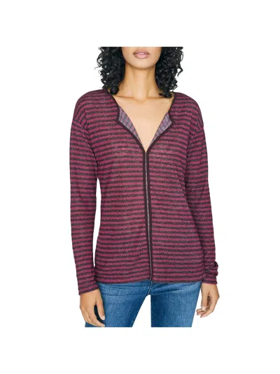 Sanctuary Elina Womens Striped V Neck Casual Top In Red