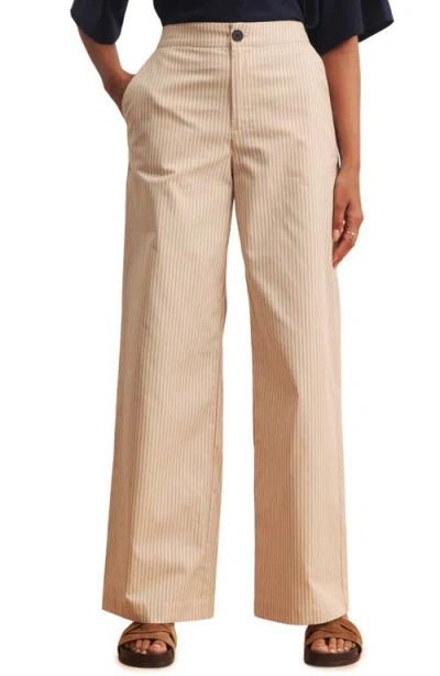 Sanctuary Eloise Pinstripe Wide Leg Pants In Brown