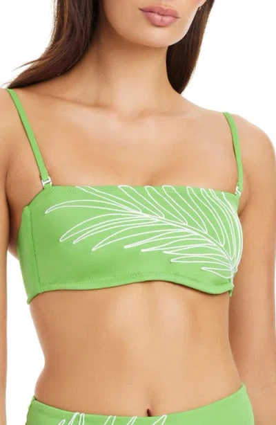 Sanctuary Midnight Breeze Embroidered Bandeau Swim Bra In Green