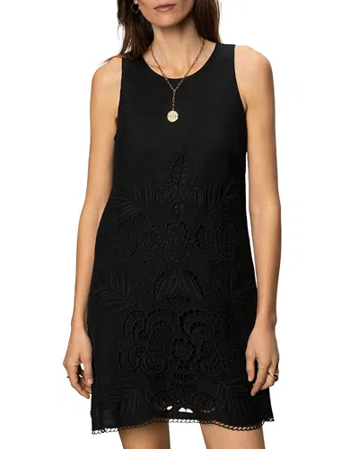 Sanctuary Embroidered Blooms Mini Dress In Black