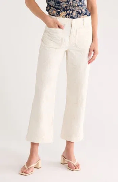 Sanctuary Embroidered Supernova Ankle Crop Pants In White