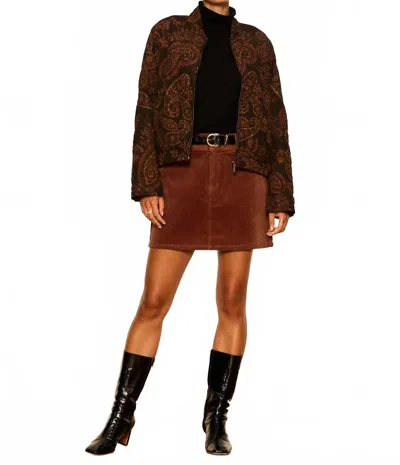 Sanctuary Empress Quilted Bomber Jacket In Cocoa Paisley In Multi