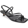 Sanctuary Energy Croc Embossed Kitten Heel Sandal In Black