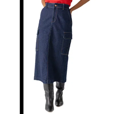 Sanctuary Essential Denim Cargo Midi Skirt In Magnetic
