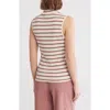 Sanctuary Essential Sleeveless Mock Neck Knit Top In Milk Smoke