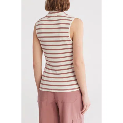Sanctuary Essential Sleeveless Mock Neck Knit Top In Milk Smoke