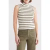 Sanctuary Essential Sleeveless Mock Neck Knit Top In Milk Willow
