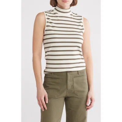 Sanctuary Essential Sleeveless Mock Neck Knit Top In Milk Willow