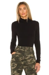 Sanctuary Rib Essential Turtleneck Top In Black In Multi