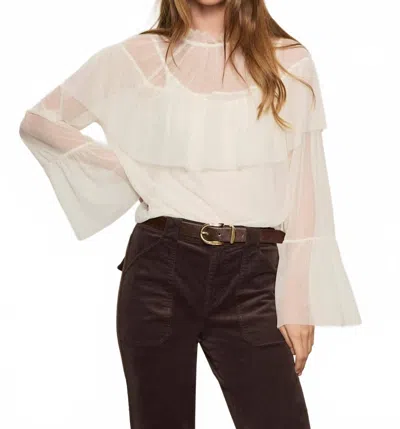 Sanctuary Ethereal Dotted Mesh Blouse In Chalk In White