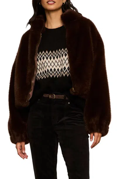 Sanctuary Everest Faux Fur Bomber Jacket In Brown