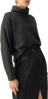 Sanctuary Everyday Cozy Popover Turtleneck Sweater In Charcoal