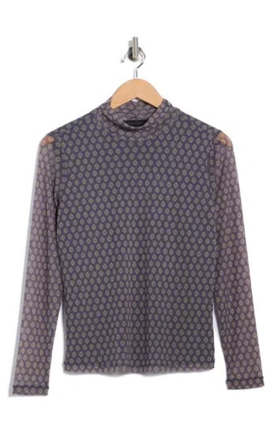 Sanctuary Everyday Mock Neck Long Sleeve Mesh Top In Multi