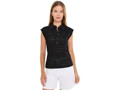 Sanctuary Everyday Muse Collared T-shirts Women's Clothing Black: Lg (us 10-12), Cotton/nylon/spandex